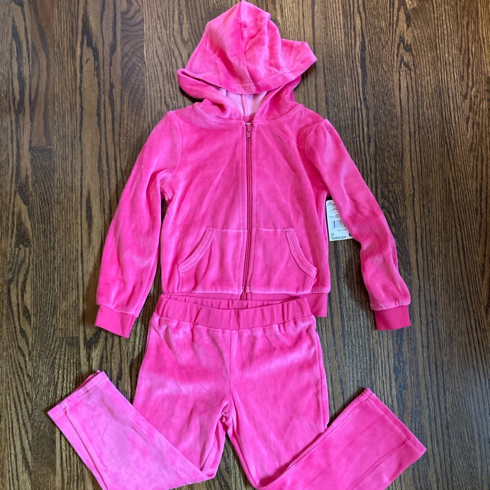 Pink track suit